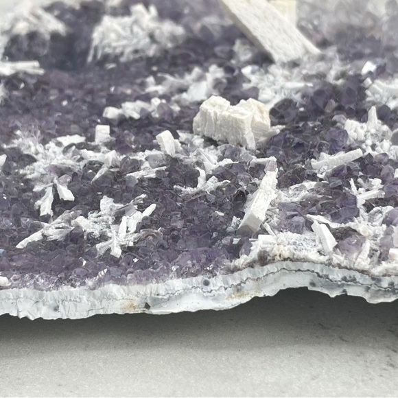 Amethyst Flower Plate With Calcite - Picture 7 of 17